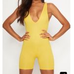Pretty Little Thing Ribbed Tank Top Unitard Yellow Photo 2