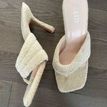 ASOS Raid Square Oatmeal Terry Cloth Heel Photo 0