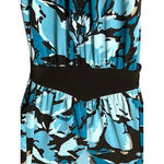 Apt. 9  Turquoise Brown Midi Dress PS Floral Print Flutter Sleeve Stretch Artsy Photo 8