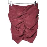 ZARA NWT  Corduroy Draped Ruched Mini Skirt in Dark Mauve Photo 6