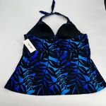 NEW Swimsuits for all sapo print women's blue & black halter tankini top size 24 Photo 4