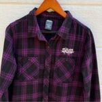 SWIXXZ Purple Plaid Flannel Shirt Know Your Enemy Goth Punk Emo Photo 4