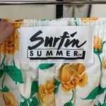 NWT NOS Vintage 80s Surfin Summer Yellow Rose Shorts M L Size L Photo 1