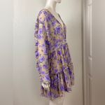 Boohoo Purple Floral Long Sleeve Dress Size 12 Photo 2