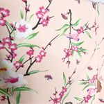 Symphony  Cream & Pink Floral Open Front Kimono Robe Size Small Photo 3