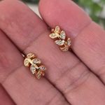 Gold Filled Leaves with Cubic Zirconia Ear Cuff Earrings Photo 3