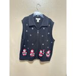 Béchamel Petites Black Fleece Santa Snowflake Vest Women PL Christmas Holiday Black Size undefined Photo 3