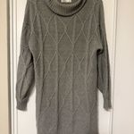 Hollister  Eclectic Cable Knit Turtleneck Sweater Dress Grey Women Large Photo 4