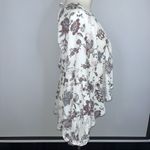 Olivaceous  White Purple Floral Babydoll High Low V Neck Blouse Medium NWT Photo 5