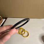 Vtg Bakelite Bangle Bracelets Craved Yellow Green TESTED‎ MCM Retro Spacer Corn Photo 3
