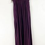 Badgley Mischka 100% Burgundy Embellished Bodice With Silk Shoulder Cover Dress Photo 1