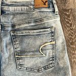 American Eagle  Outfitters super stretch midi light denim shorts embroidered- 4 Photo 7