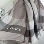 Coach NEW  Women's Lightweight Windowpane Challis Scarf in Stone F54253 One Size Photo 6