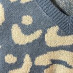 HYFVE  blue and white leopard print v neck sweater in oversized large. Photo 6