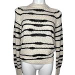 autumn cashmere New Striped Crew Neck Sweater Size S Cream Navy Blue Long Sleeve Photo 1