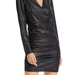 Likely  Gwendolyn Ruched Black Metallic Shimmer Mini Dress Photo 0