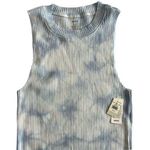 Aerie NWT  Women's Medium Blue TieDye Ribbed Sleeveless Crop Top Photo 0