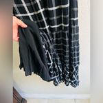 J. Jill Black White Mixed Print Plaid Print Midi Dress Size MED Photo 12