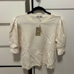 Madewell NWT Merino Wool-Silk Blend Puff-Sleeve Sweater Tee in Ivory Photo 4