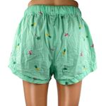 J.Crew Women's Green Graphic Print Flamingo High Rise Mini Lounge Shorts Size XS Photo 2