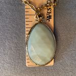 Stella & Dot ‎ Pendant necklace, Aqua stone, gold tone chain 19.5” long Photo 4
