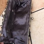 Vintage Y2K black sequin beaded clutch cocktail purse evening bag with chain Photo 5