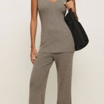 Reformation  Novah Regenerative Merino Sweater Set oatmeal color size small Photo 0