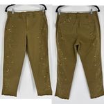 Gap NWT  Women's Straight Leg Khaki High Rise‎ Splatter Pants Oak Moss Size 6 Photo 2