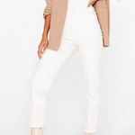 Nasty Gal Redial Slim High Waisted Mom Jeans White Size 8 Large New Photo 2