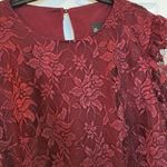 David Rose Vintage Burgundy 2 Piece Lace Suit with Skirt and Top Sz 16w Photo 3