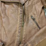 Bagatelle Distressed Asymmetrical Brown Faux Leather Size S Photo 4