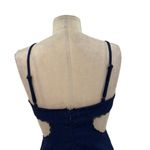 LIONESS Awakening Dress Midnight Blue Pinstripe Cutout Mini Size Small Photo 9
