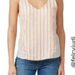 J Brand RTR  Silk Blend Multicolor Striped‎ Tank Top Sz M Photo 0