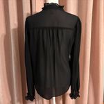 Forever 21 Boho Chic Black Ruffle Lace Blouse Sz Medium Photo 3