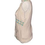 Gizel Women’s Knit Tank Tan Blue Green Size 1X Soft Crochet Knitted Cottagecore Photo 4