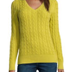 st. john's bay Long sleeve Cable knit V neck sweater size S tall Photo 0