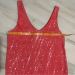 J.Crew Womens Sequined Tank Top S Coral Sleeveless Blouse V-Neck Career Club Photo 7