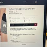 Lululemon  Speed Up Short Hi Rise 2.5” Monochromic Black/Black Sz2 Photo 6