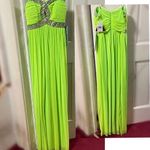 Neon Lime Green Strapless Dress Photo 0