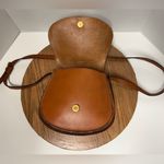 Lucky Brand Vtg Terra Cotta 100% CowHide Leather Horseshoe Purse Handbag Photo 5