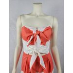 Must Haf Womens Jumpsuit Size M Orange White Striped Strapless Bow Front NEW Size M Photo 13