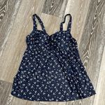 Woman’s Swimwear Sz 16 Flattering Tankini Top Navy Blue Floral Adjustable Straps Photo 1
