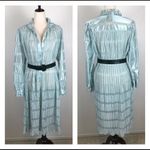 Vintage Discovery seafoam polkadot oversized robe dress 8* Blue Photo 1