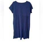 Women’s Crew Neck Cotton Blend Blue Dress with Pockets. Size XXL. Cotton Blend Photo 2