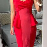 Marchesa Notte Off The Shoulder Peplum Midi Dress Size 0 Photo 3