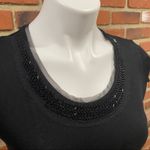 Banana Republic  Necklace Tee Sz S Black Short Sleeve Top beaded neck tee goth Photo 6