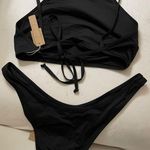 SKIMS NWT  2pcs Bikini Swimsuit Onyx Black Size L Photo 3
