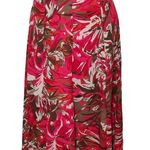 cj banks Pink & Red Abstract Floral Aline Skirt Size 0X Photo 3