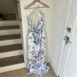 Reformation NWT Myla Silk Maxi Dress in Blue and White Meringue Photo 7