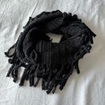 Aeropostale Black Open Knit Fringe Detail Infinity Scarf  Photo 0